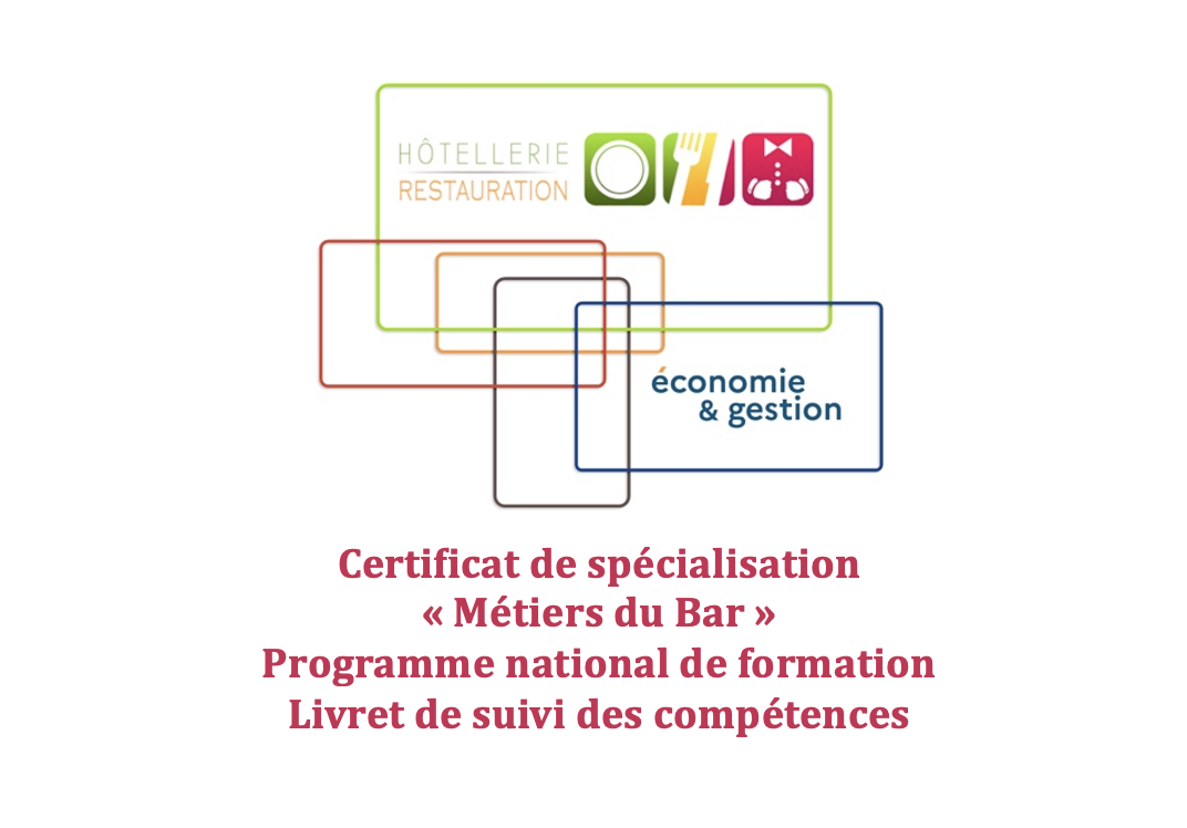 Logo Certificat de Spécialisation "Métiers du Bar" - Programme National de Formation