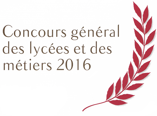Logo Concours Général des lycées et des métiers. Remise des prix 2016