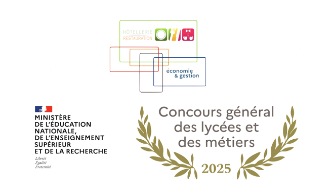 Logo Concours général des métiers 2025. Remise des prix en Commercialisation et services en restauration