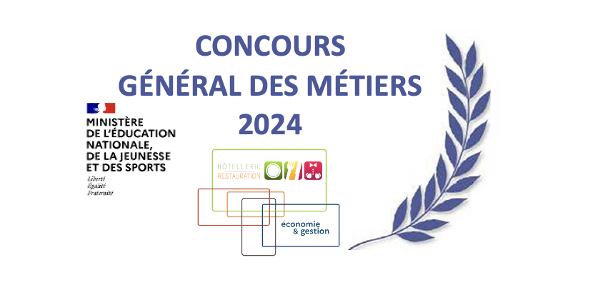 Logo Concours général des métiers 2024. Remise des prix en Commercialisation et services en restauration