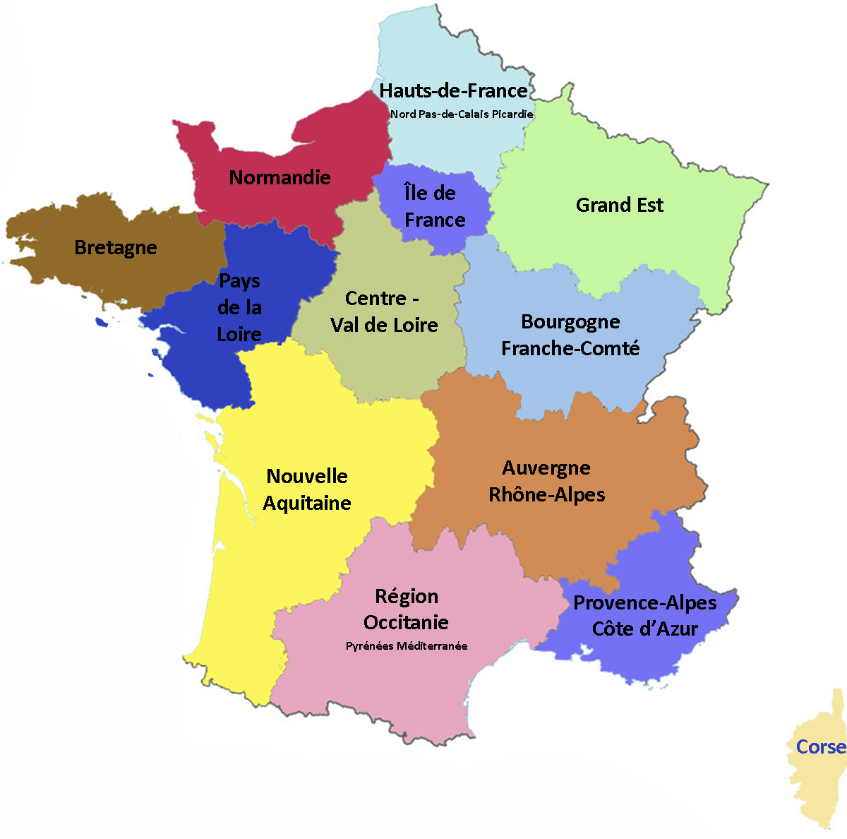 Carte de France Regions. Регионы Франции на карте. Регионы Франции на французском языке с переводом. Карта Франции на французском языке с регионами. En french