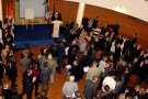 Alain Marie, proviseur et les invités de l'inauguration