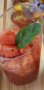 Gel de piment et tomate Crimée, brunoise de coeur de boeuf, basilic